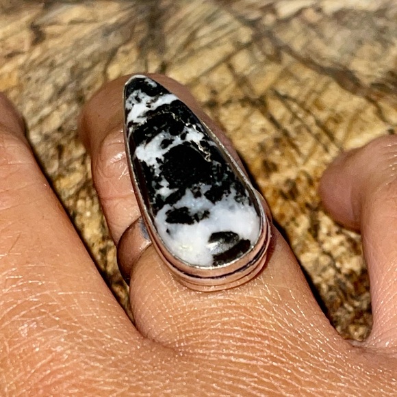 handmade & handcrafted gemstone jewelry Jewelry - White Buffalo Turquoise Ring Size 7